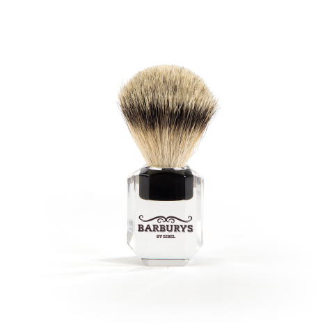 Помазок Sibel Barburys Light Quartz 0002315, ворс барсука Exclusive, прозрачная ручка