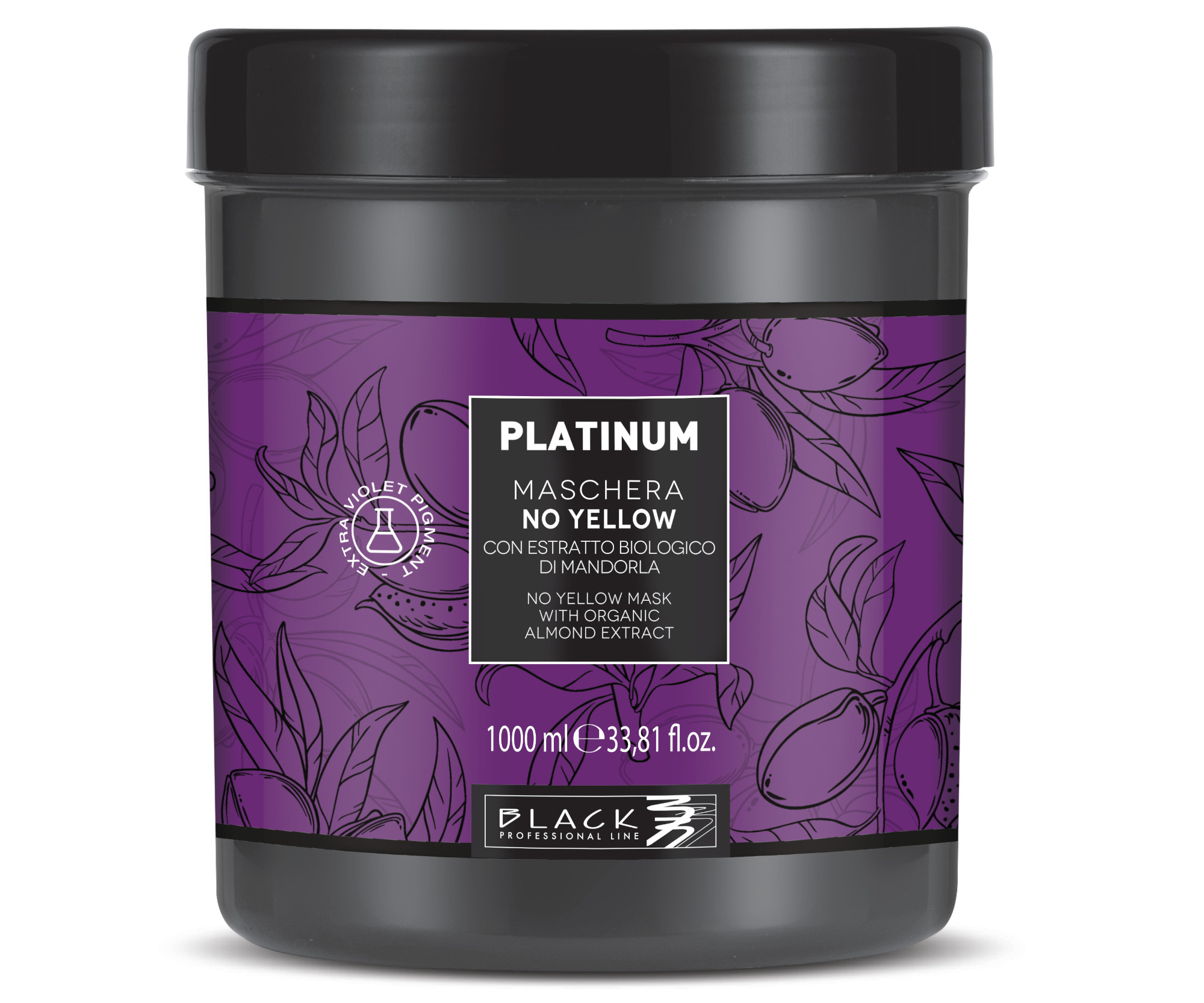 Тонирующая маска Black Professional Black Platinum No Yellow против желтизны, для светлых и седых волос, 1000 мл