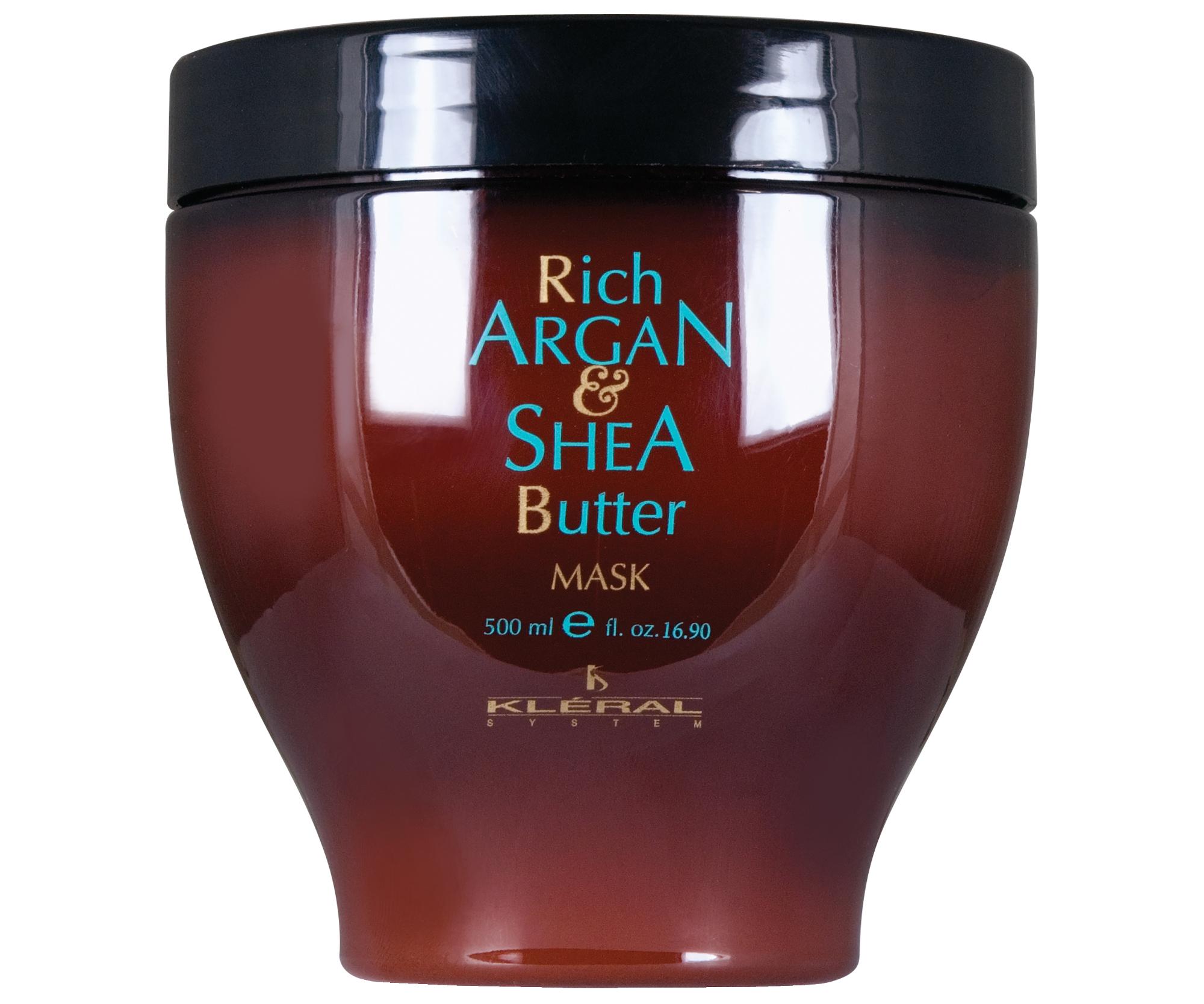 Маска для волос Kleral System Rich Argan & Shea Butter увлажняющая, для сухих и повреждённых волос, 500 мл