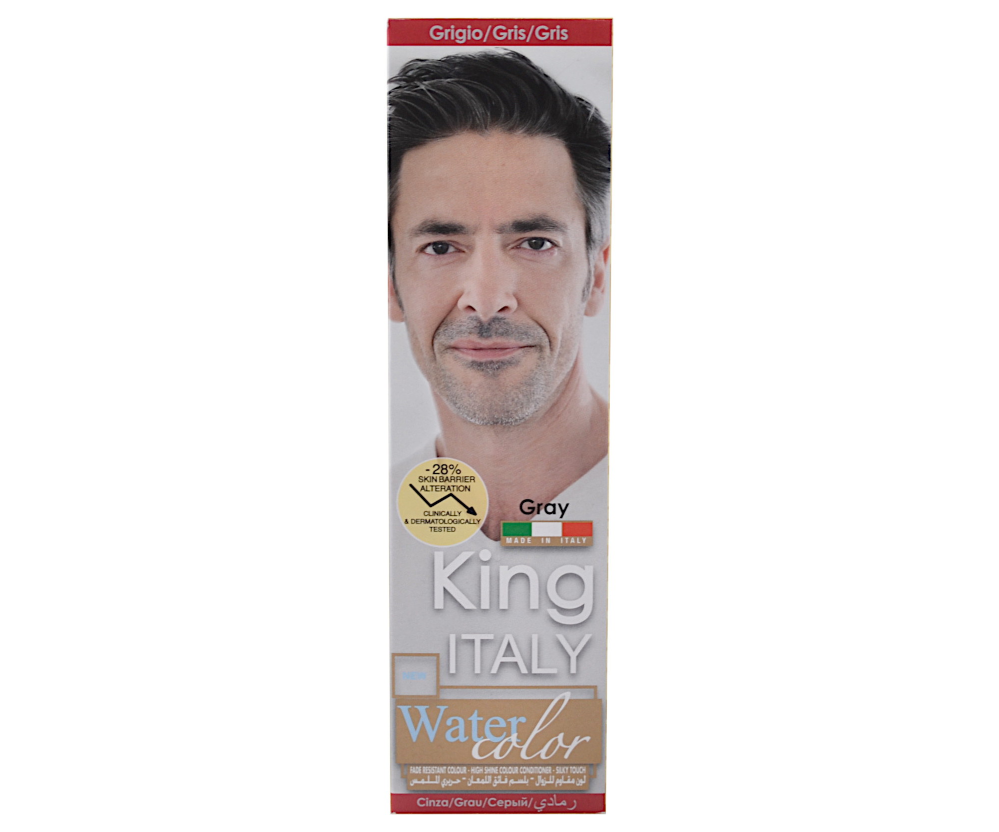 Стойкая краска для волос и бороды Kleral King Italy Water Color, для мужчин, оттенок szara [KIG04]