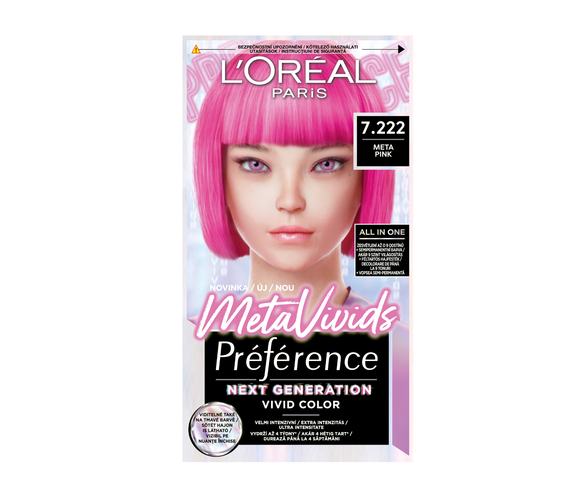 Набор для окрашивания L'Oreal Paris Preference Meta Vivids, осветлитель и полустойкая краска