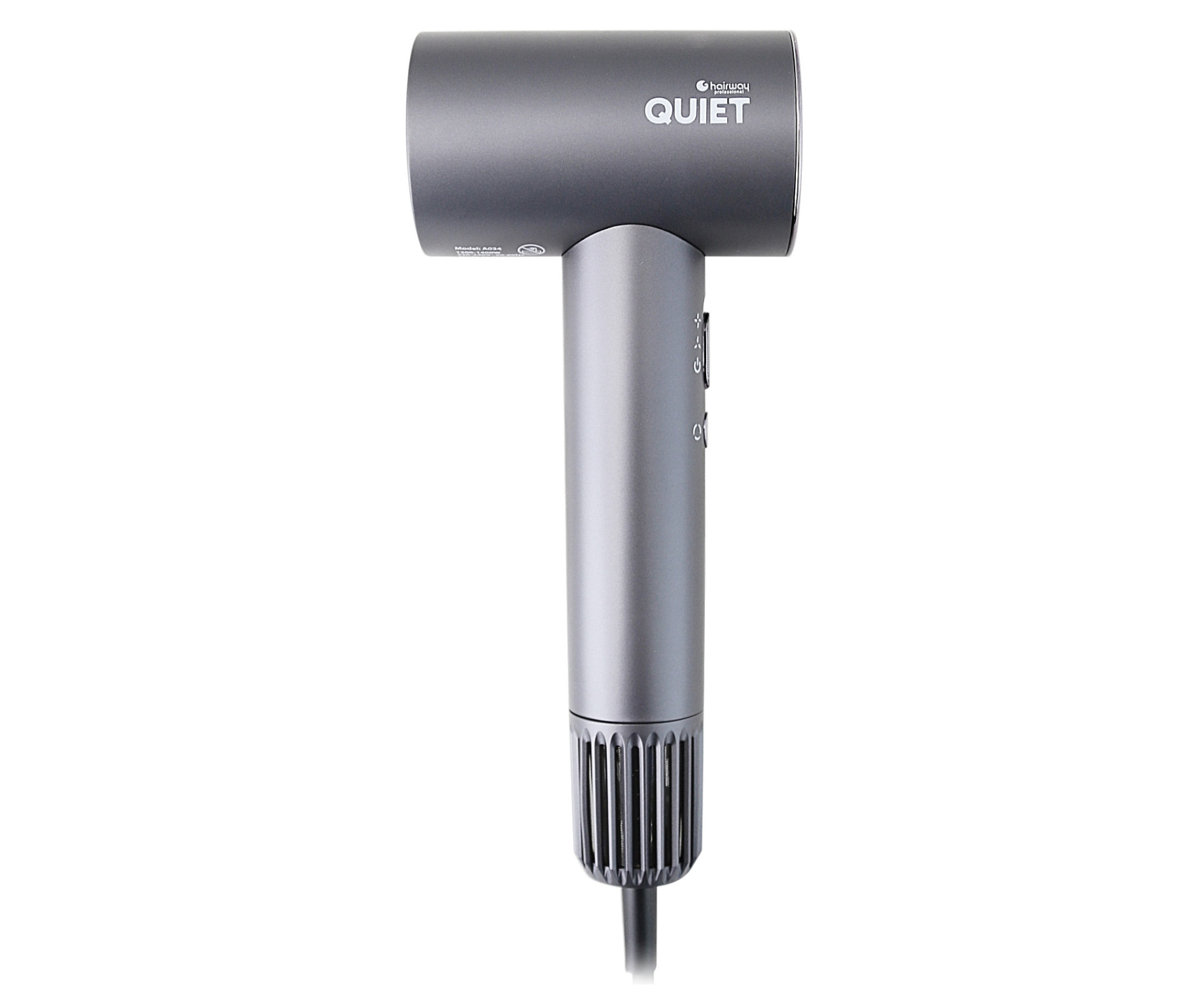 Фен Hairway Professional Quiet, бесщёточный двигатель, 1400 Вт, серый
