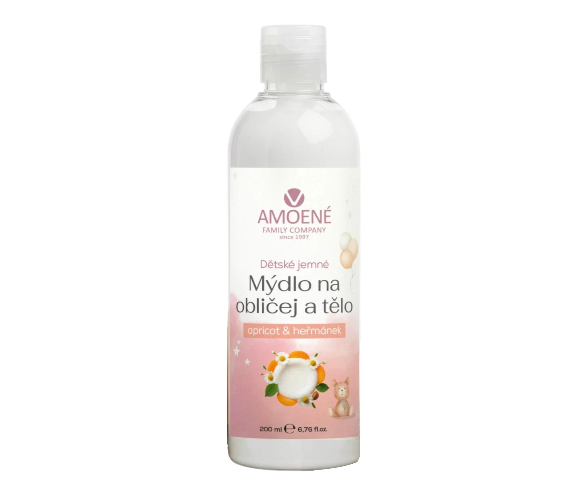 Мыло для лица и тела Amoene Apricot, для детей, абрикос и ромашка, 200 мл