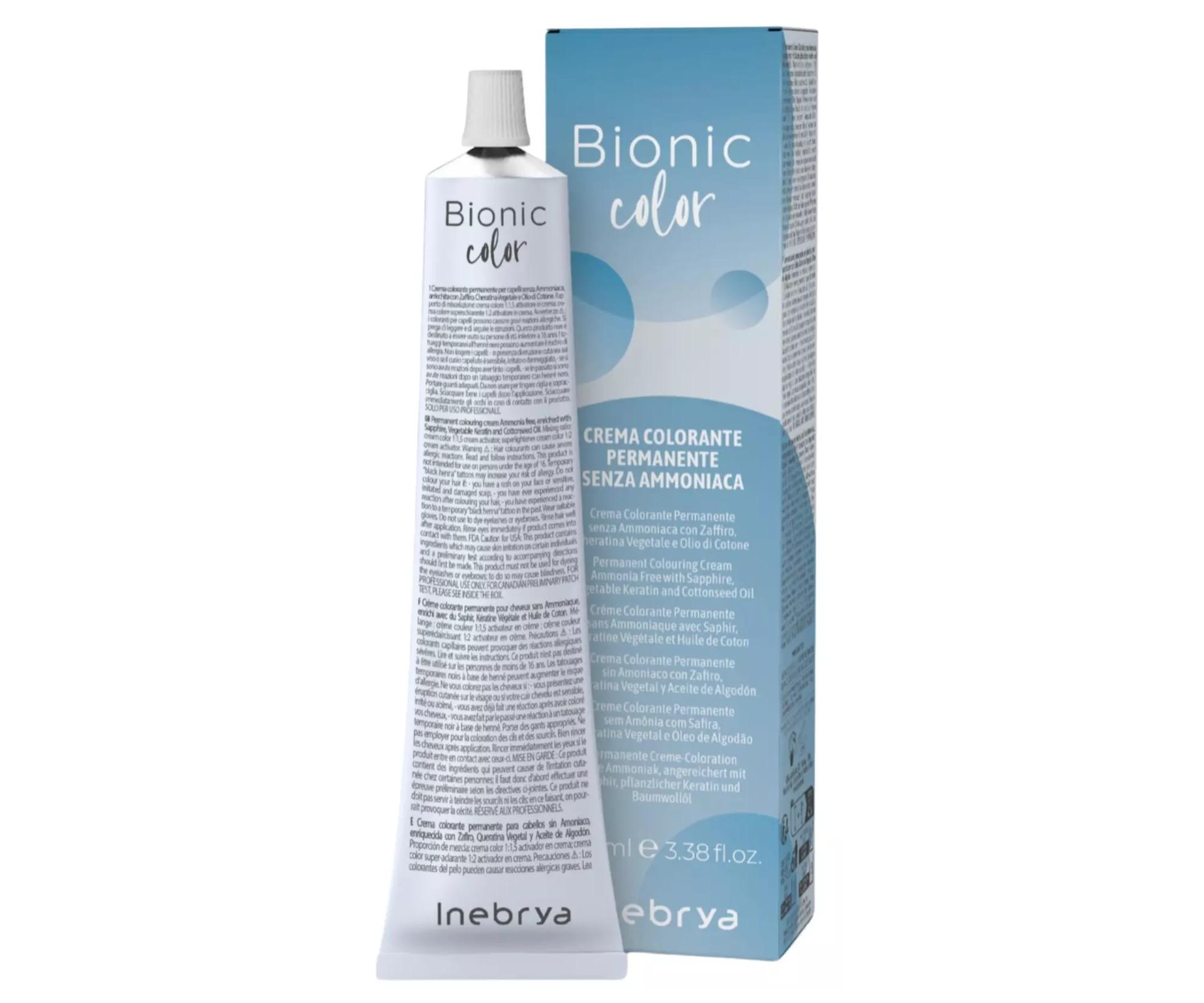 Безаммиачная краска для волос Inebrya Bionic Color, стойкая, оттенок 1.10, 100 мл