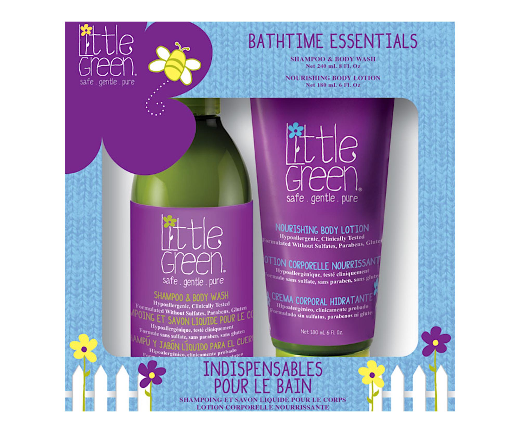Набор детский Little Green Kids Bathtime Essentials, шампунь-гель и крем для лица и тела