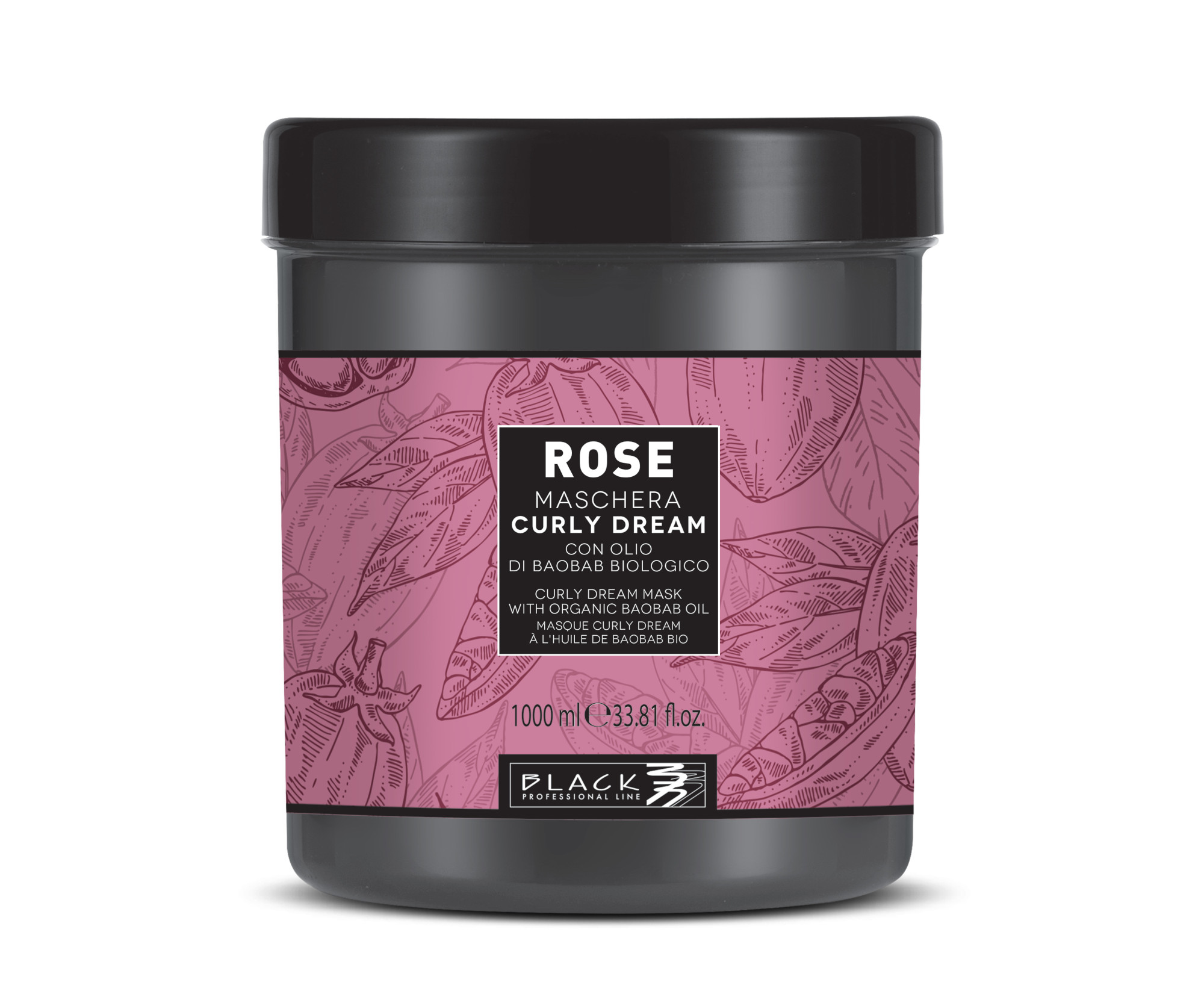 Маска для волос Black Professional Black Rose Curly Dream питательная, для волнистых и вьющихся волос, 1000 мл