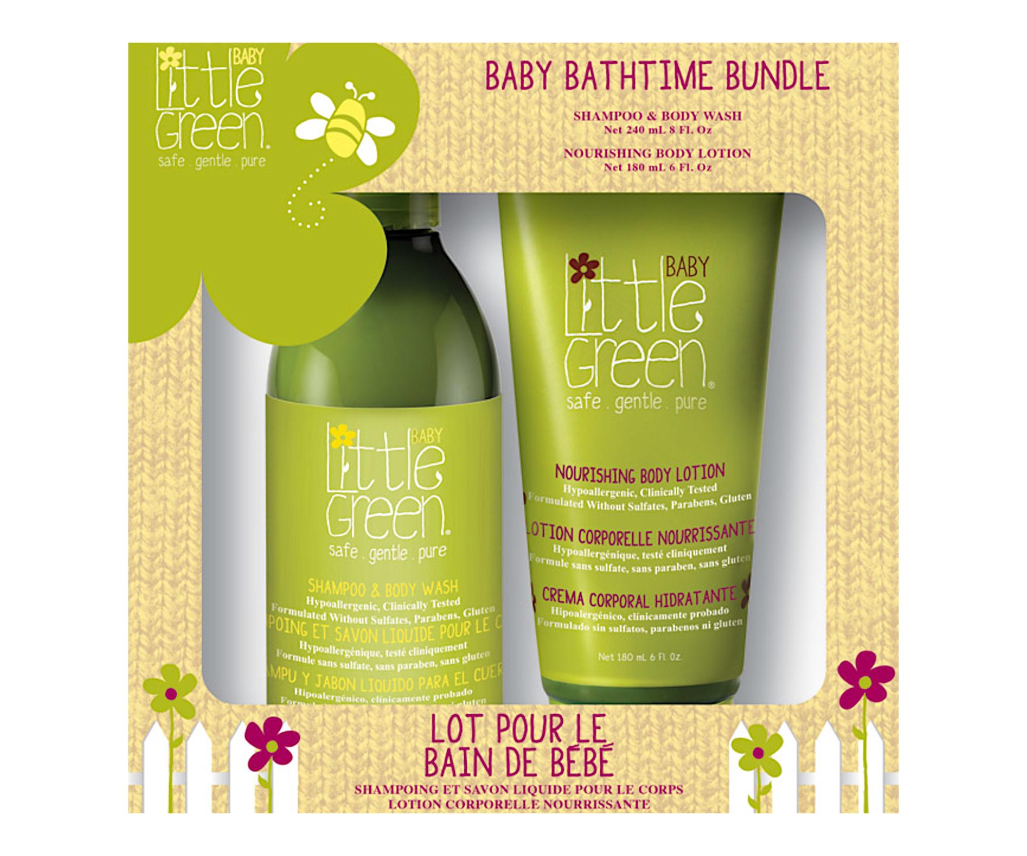 Набор для младенцев Little Green Baby Bathtime Bundle, шампунь-гель и увлажняющий крем