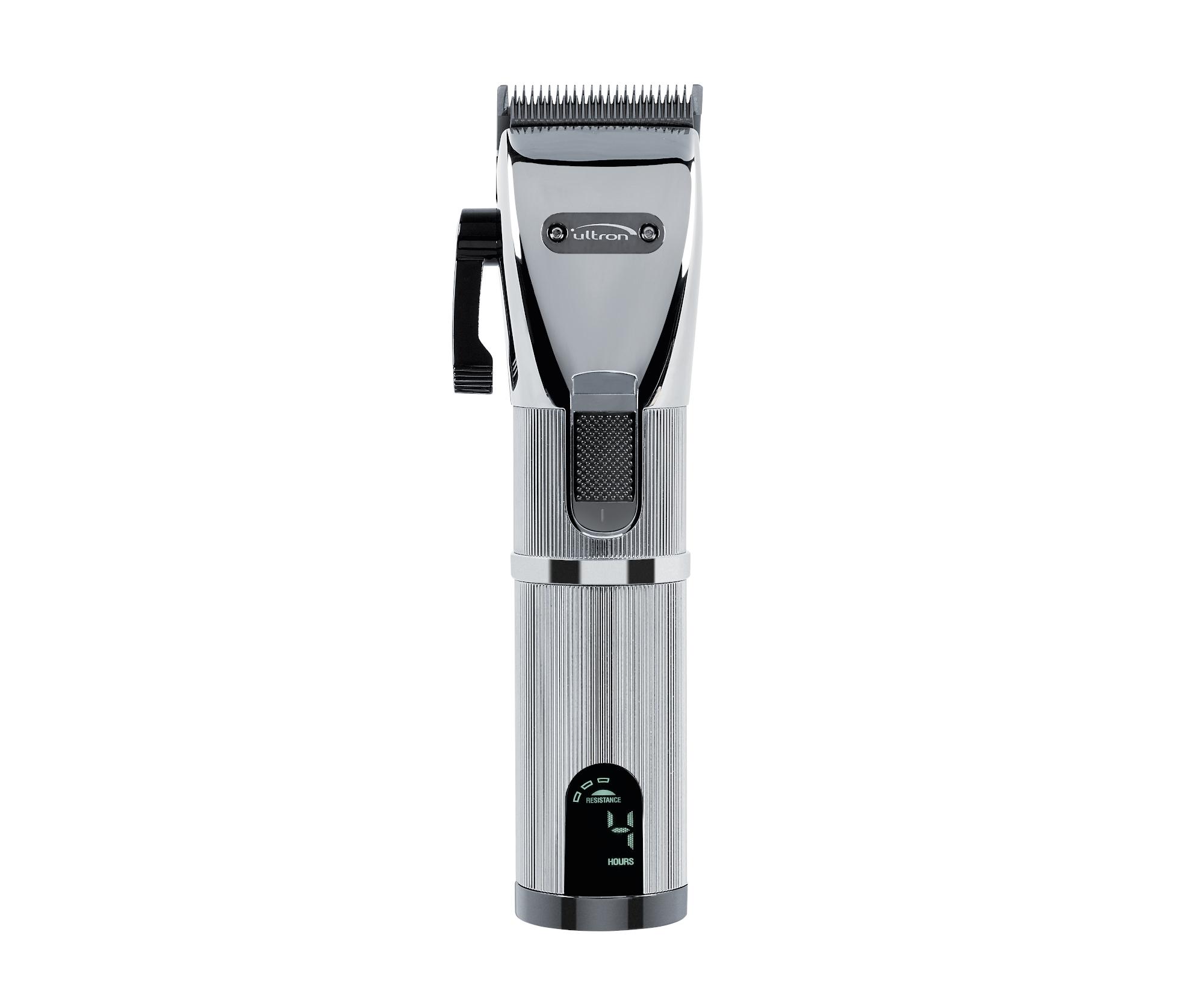 Машинка для стрижки Ultron Enki Taper Clipper 7650120, аккумуляторная и сетевая, две скорости, серебристая