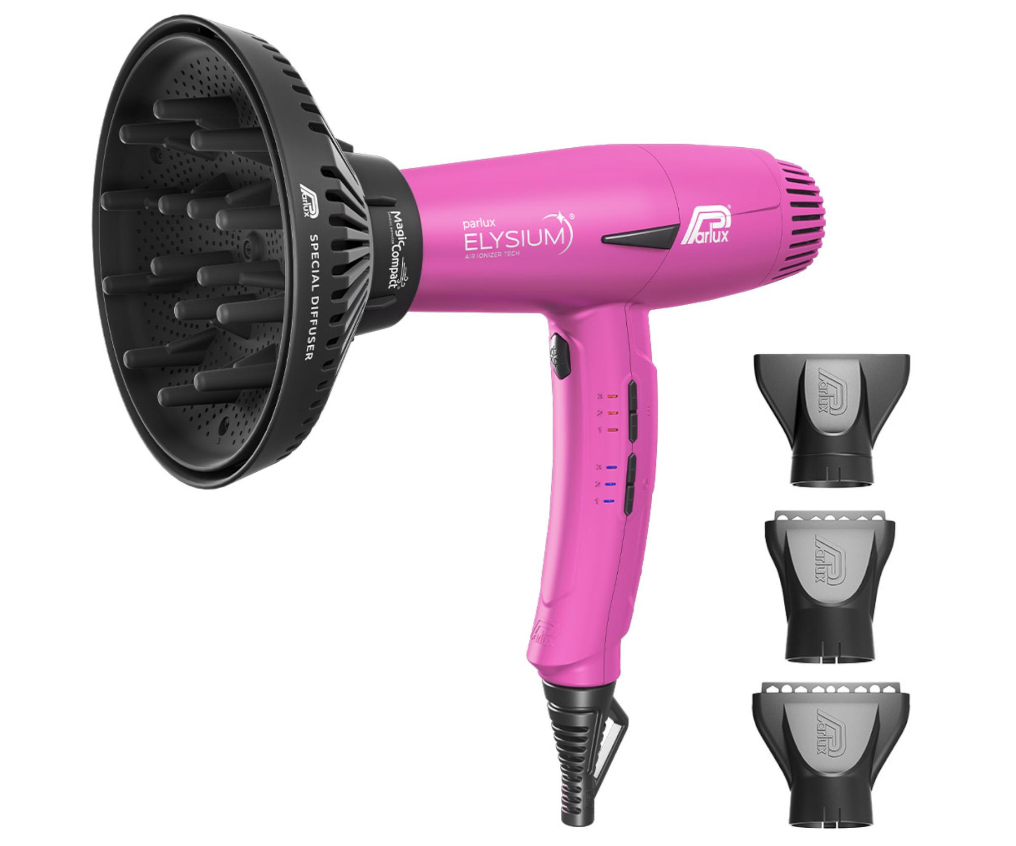 Profesjonalna suszarka do włosów z dyfuzorem Parlux Elysium Fuchsia - 2300 W - różowa matowa + bezpłatny prezent