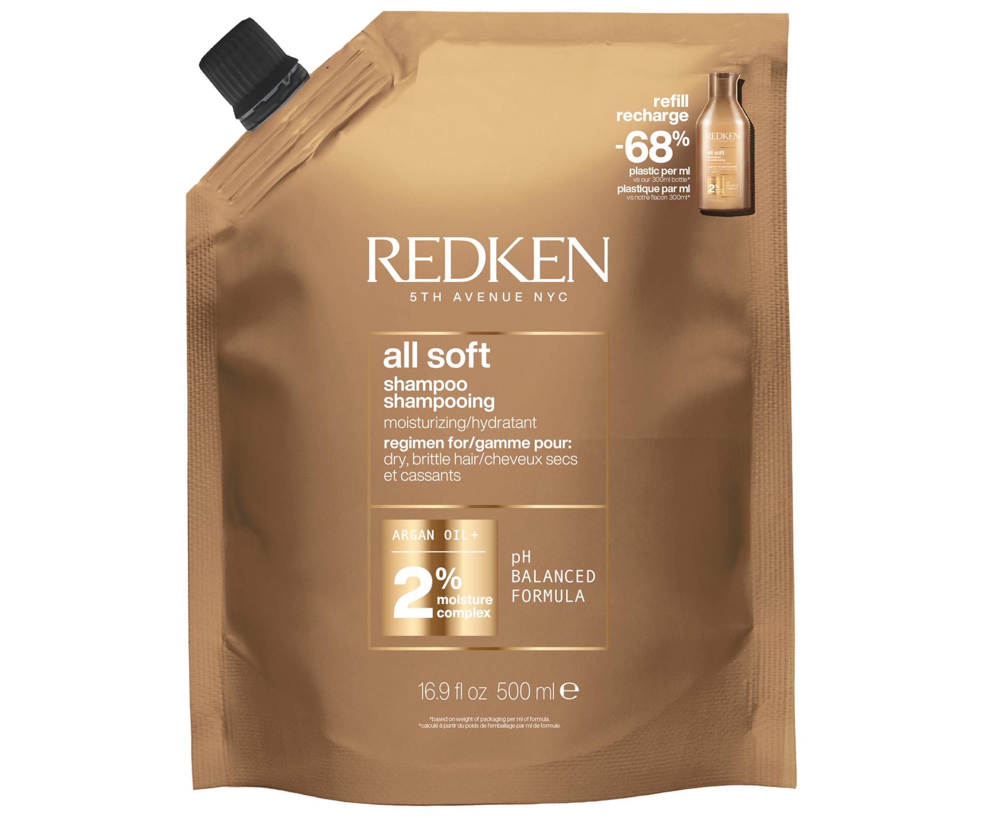 Szampon odżywczy do włosów suchych i łamliwych Redken All Soft - 500 ml - zapas + bezpłatny prezent