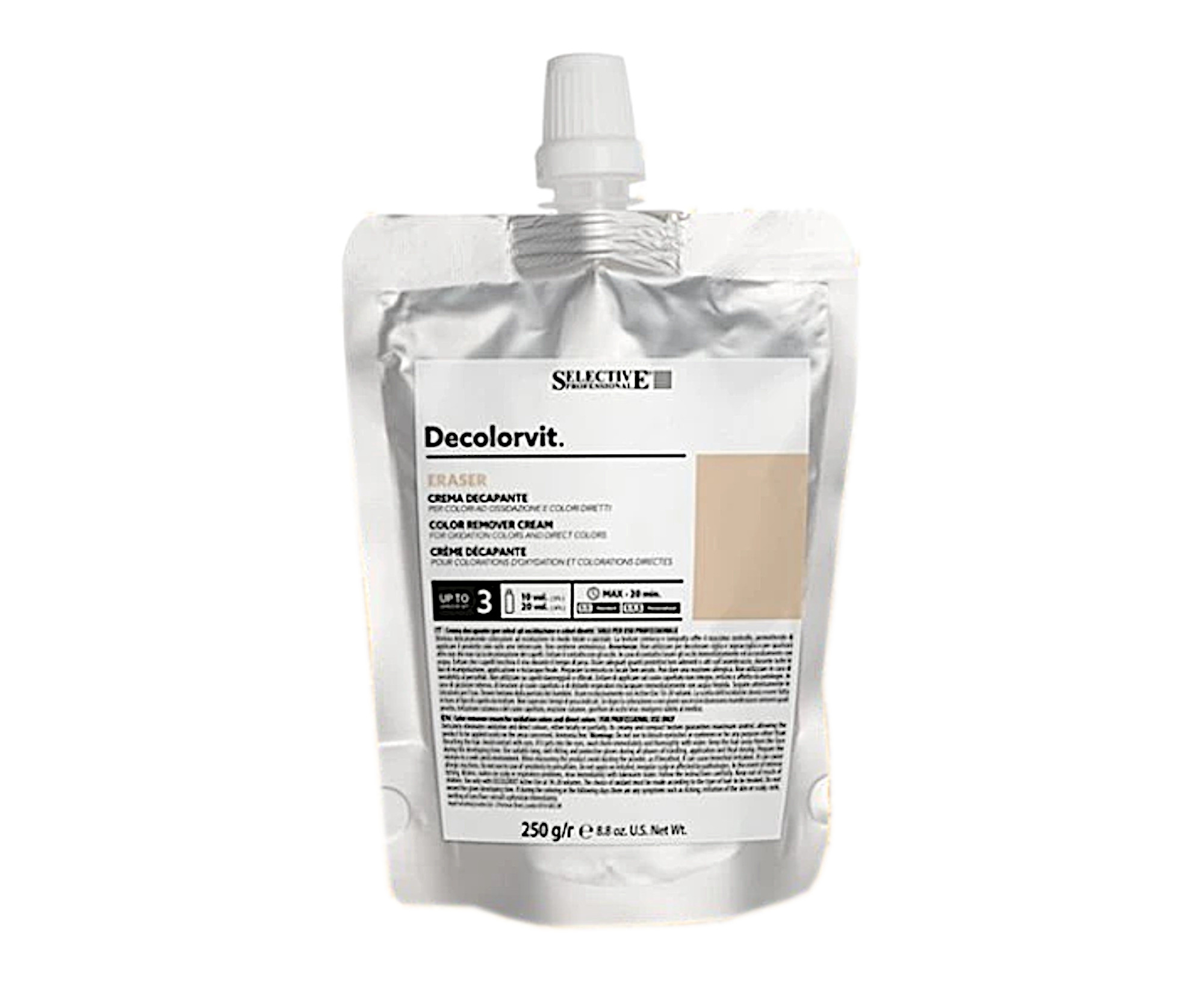 Kremowy dekoloryzator - ściągacz koloru Selective Professional Decolorvit Eraser - 250 g + bezpłatny prezent