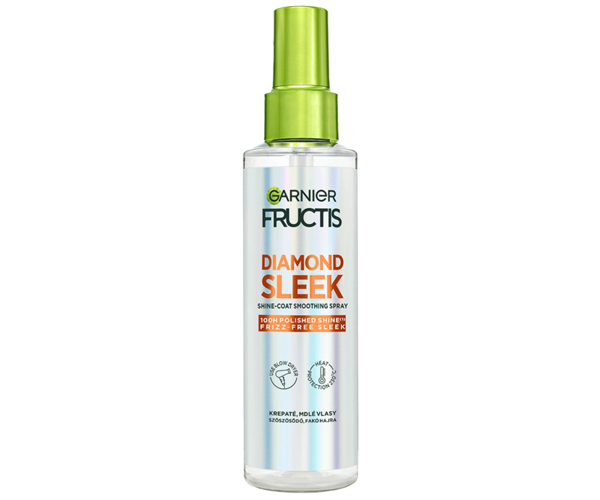 Termoochronne serum wygładzające w sprayu nadające włosom lśniący połysk Garnier Fructis Diamond Sleek Spray - 150 ml
