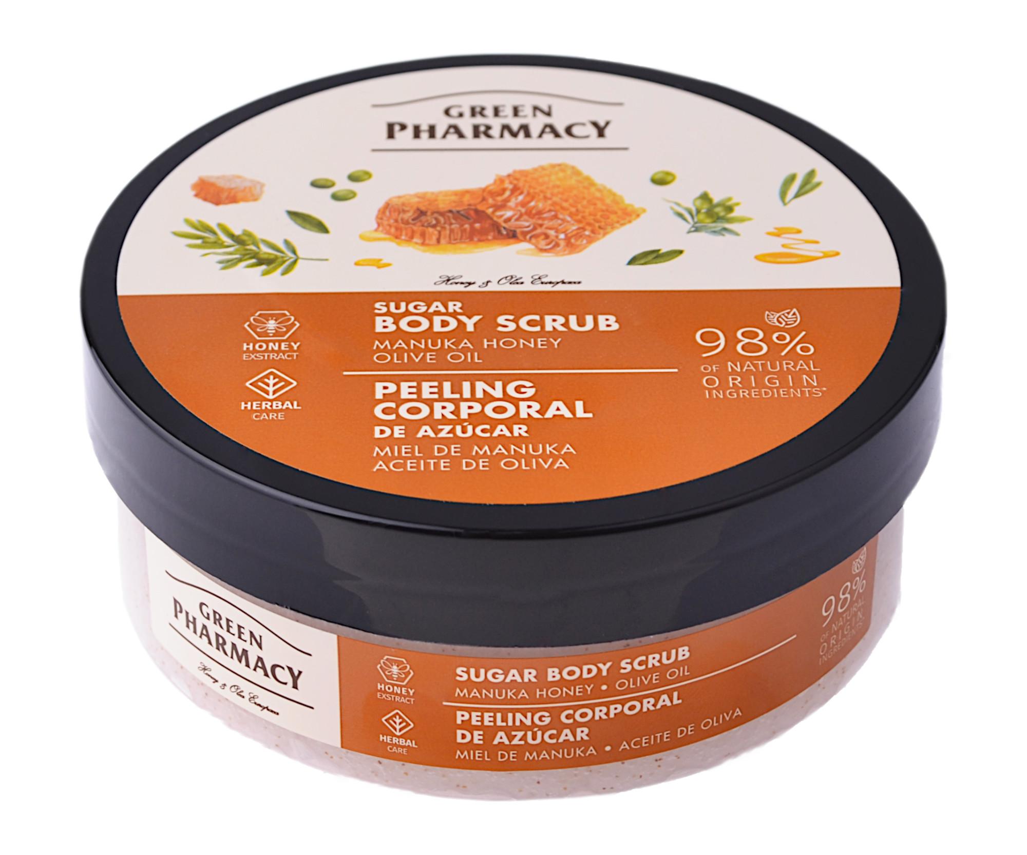 Peeling cukrowy do ciała z miodem manuka i oliwą z oliwek Green Pharmacy Body Scrub - 200 ml