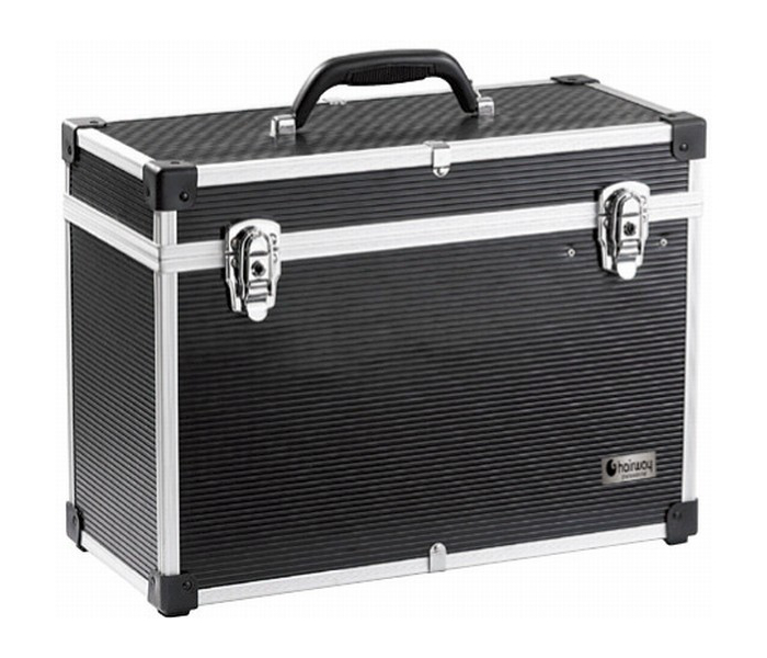 Kuferek fryzjerski/kosmetyczny Hairway - czarno-srebrny (28567) + bezpłatny prezent