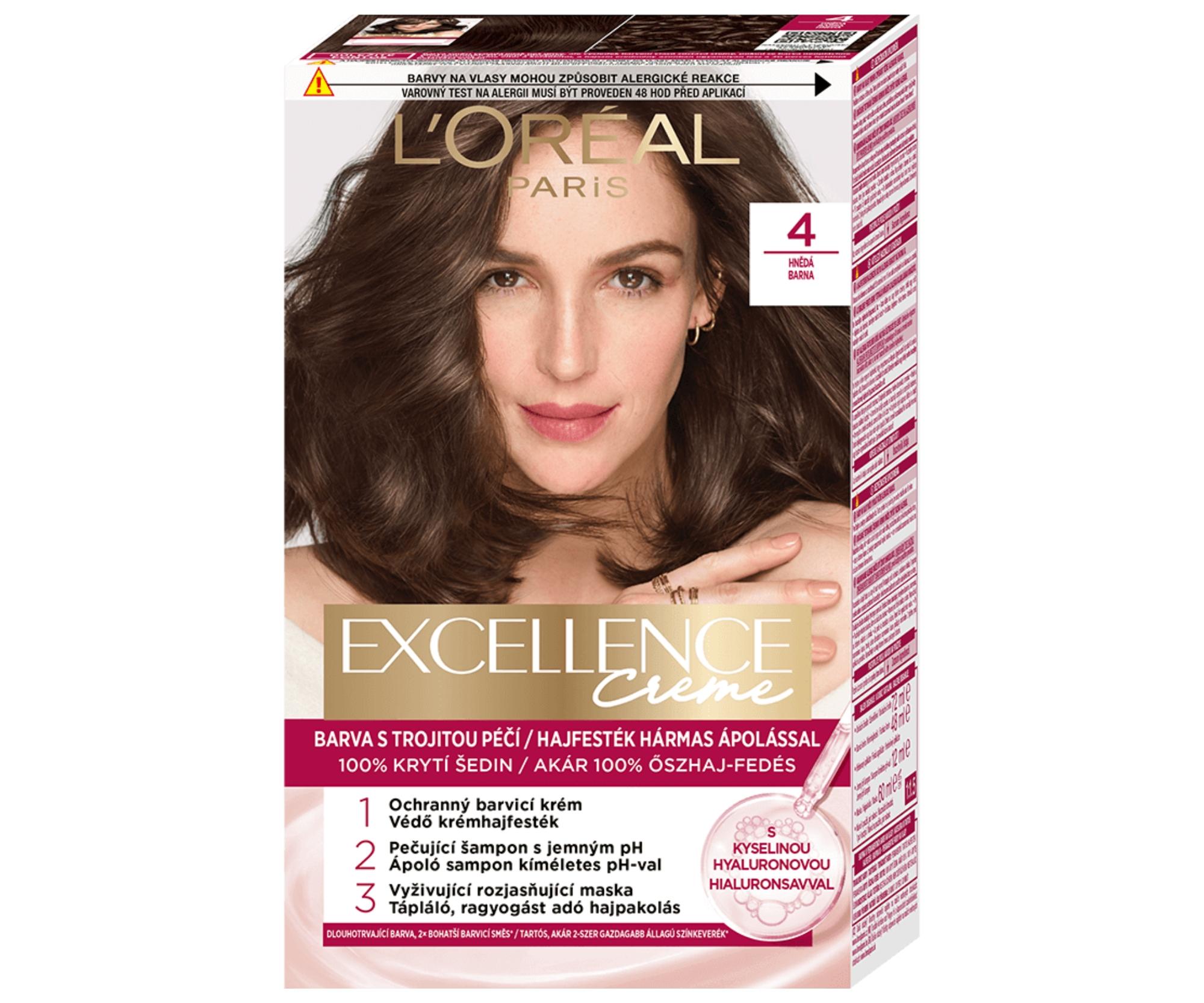 Farba do trwałej koloryzacji Loréal Excellence Creme - 4 brąz - L’Oréal Paris