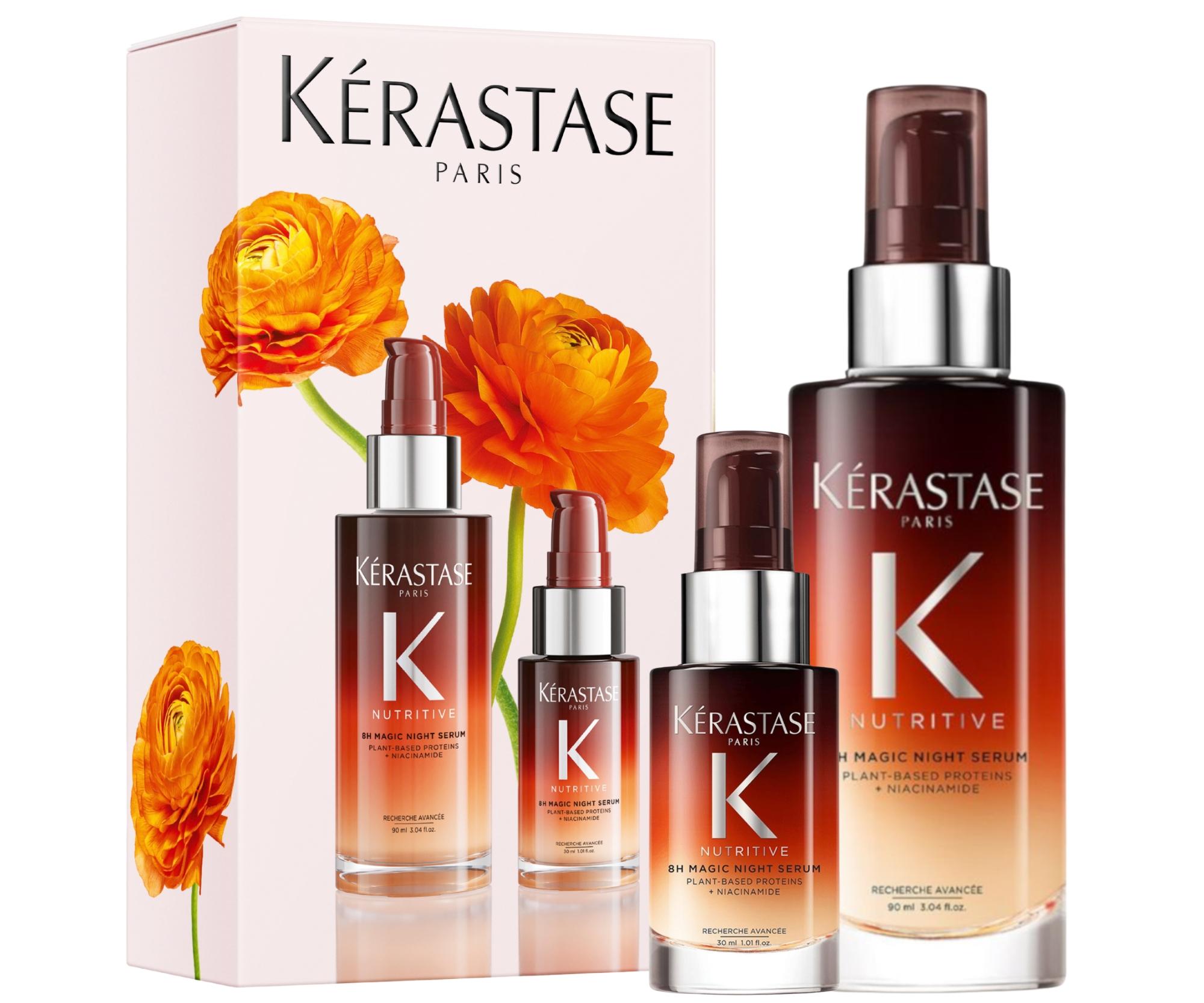 Zestaw upominkowy z odżywczym serum na noc bez spłukiwania Kérastase Nutritive 8H Magic Night Serum Set + bezpłatny prezent