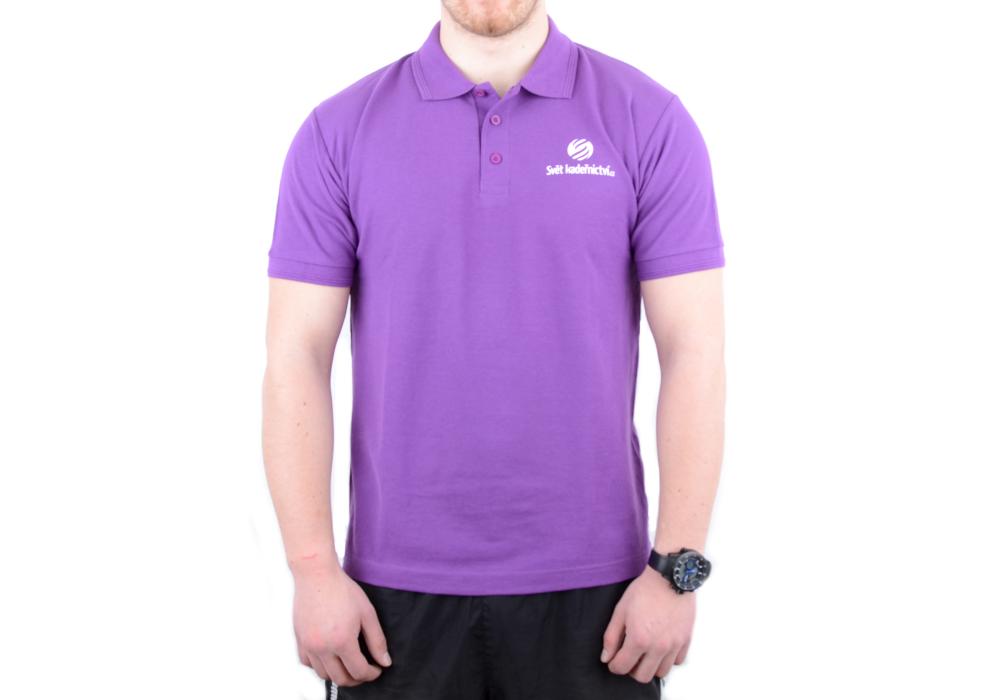 Koszulka polo z krótkim rękawem  - męska - fioletowa L (svk203fL)