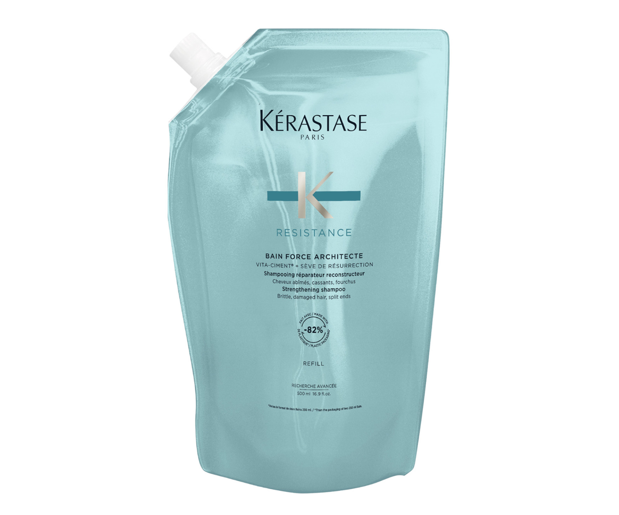 Szampon do włosów zniszczonych Kérastase Resistance Force Architecte - 500 ml - zapas + bezpłatny prezent