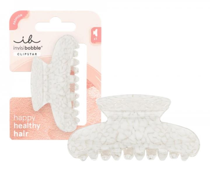 Klamra do w�os�w Invisibobble Clipstar S Crystal Elegance - bia�a marmurek