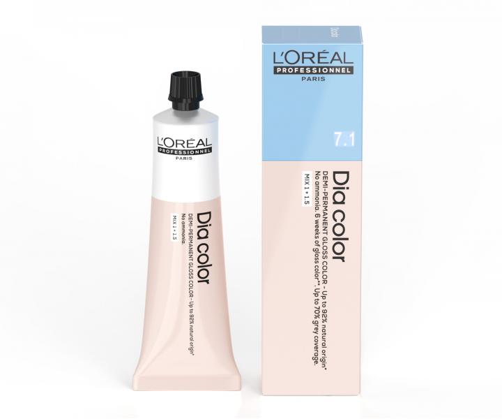 Farba do wosw ton w ton Loral Professionnel Dia color 60 ml - 7.1 blond popielaty