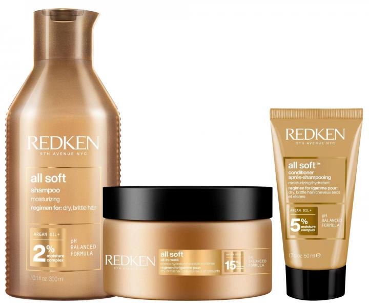 Od�ywczy zestaw do w�os�w suchych i �amliwych Redken All Soft + od�ywka 50 ml gratis