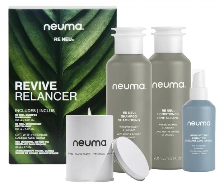 Zestaw upominkowy do wszystkich rodzajw wosw Neuma Re Neu Revive + wieca i spray gratis