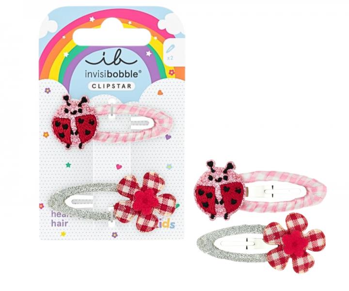 Spinki do wosw dla dzieci Invisibobble Clipstar Happy Ladybird - 2 szt.