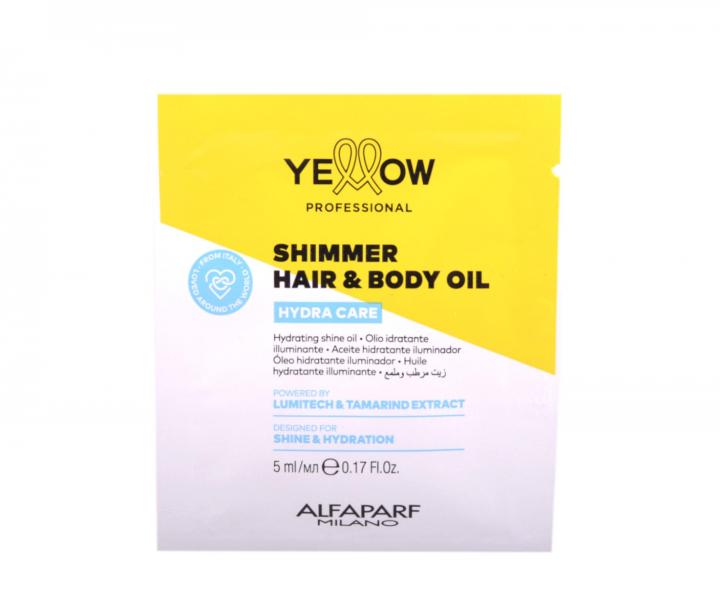 Lekki roz�wietlaj�cy olejek nawil�aj�cy do w�os�w i cia�a Yellow Professional Hydra Care Shimmer Hair&Body Oil - 5 ml (bonus)