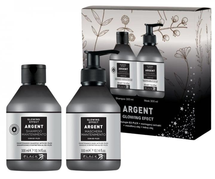 Zestaw upominkowy do wosw zniszczonych i amliwych Black Professional Argent Glowing Effect