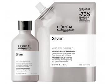 Szampon neutralizuj�cy do w�os�w siwych i bia�ych Lor�al Professionnel Serie Expert Silver - 300 ml + zapas 500 ml