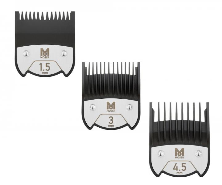 Zestaw magnetycznych nasadek do maszynki Moser - 1,5 mm, 3 mm i 4,5 mm