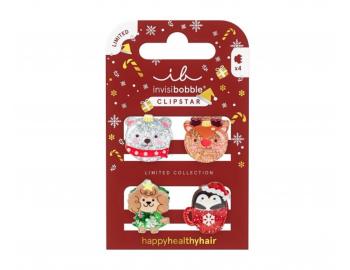 Wesoe spineczki klamerki do wosw dla dzieci Invisibobble Clipstar Sparkle in a Cup - 4 szt.