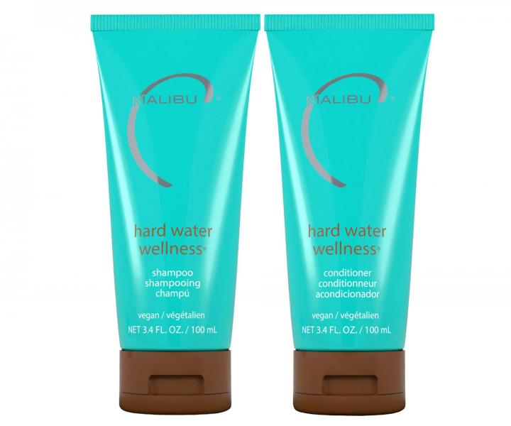 Zestaw podr�ny chroni�cy w�osy przed minera�ami w twardej wodzie Malibu C Hard Water Wellness - szampon 100 ml + od�ywka 100 ml