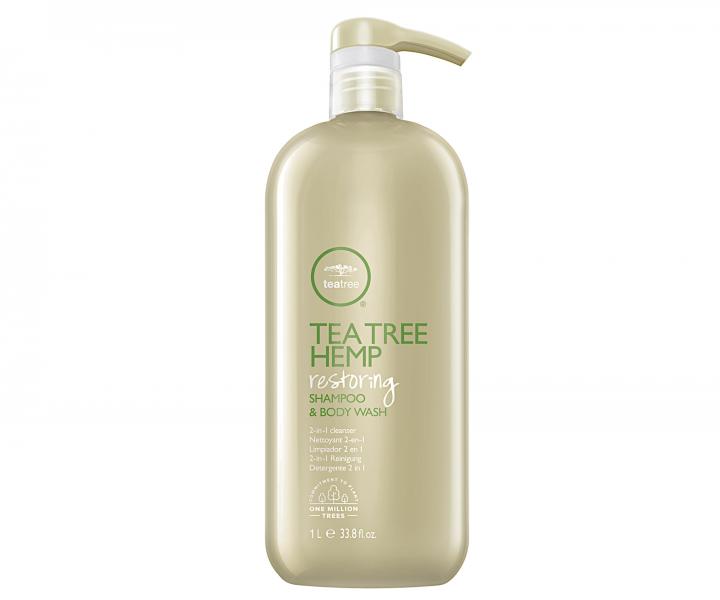 Regeneruj�cy szampon i �el pod prysznic z olejem konopnym Paul Mitchell Tea Tree Hemp - 1000 ml