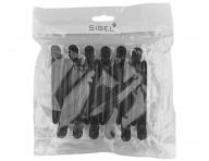 Klipsy do wosw Sibel plastikowo-aluminiowe - 10 cm - 12 szt - czarne