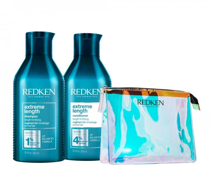 Zestaw wzmacniaj�cy w�osy na ca�ej d�ugo�ci Redken Extreme Length� - szampon + od�ywka + kosmetyczka gratis