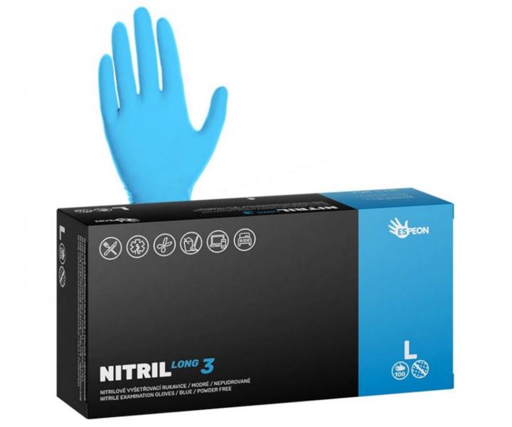 Dugie rkawiczki nitrylowe Espeon Nitril Long 3 - 100 szt - niebieskie - L