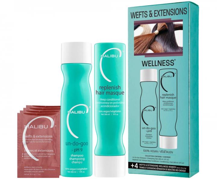 Zestaw do piel�gnacji w�os�w przed�u�anych Malibu C Wefts & Extensions Wellness
