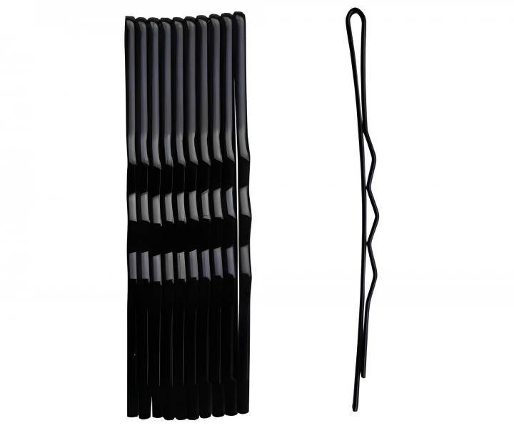 Wsuwka karbowana Duko 526B - 6 cm - 10 szt. - czarna