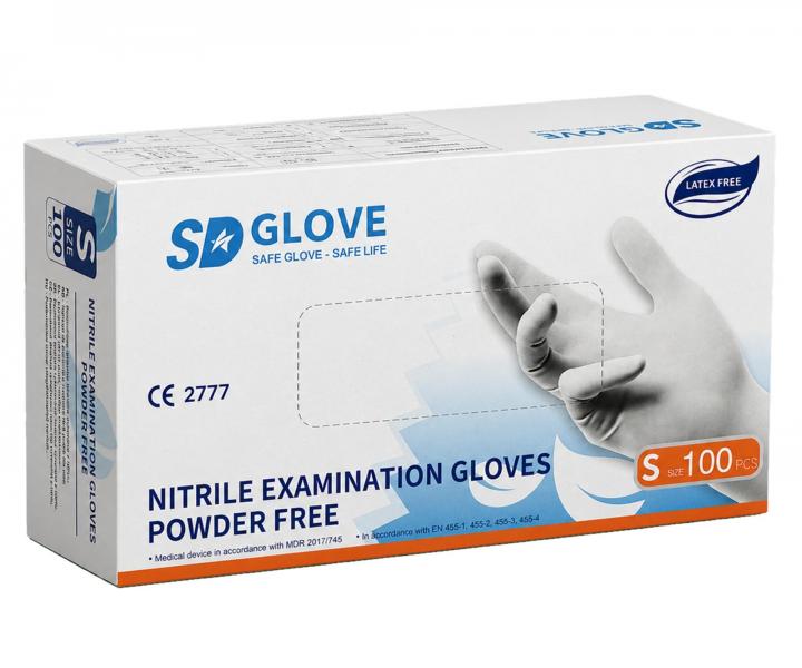 R�kawiczki nitrylowe SD Glove Nitrile Examination Gloves - 100 sztuk - bia�e - rozmiar S