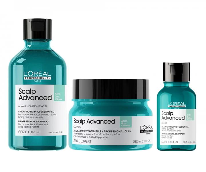 Zestaw do przet�uszczaj�cej si� sk�ry g�owy Lor�al Professionnel Scalp Advanced + szampon 100 ml gratis