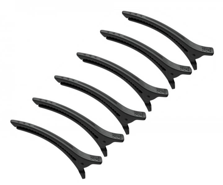 Klipsy do wosw Eurostil Professional - 12 cm - 6 szt - ciemnoszare
