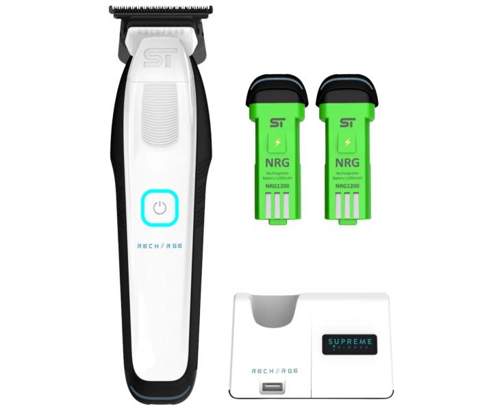 Profesjonalny trymer do w�os�w z wymiennymi akumulatorami Supreme Trimmer Recharge ST777/W - bia�y