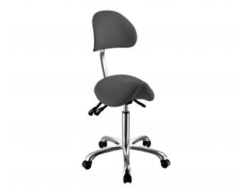 Taboret siodo na kkach z oparciem Weelko Noble - szary