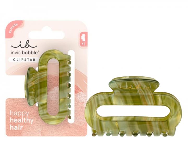 Klamra do wosw Invisibobble Clipstar Evergreen - zielono-brzowa