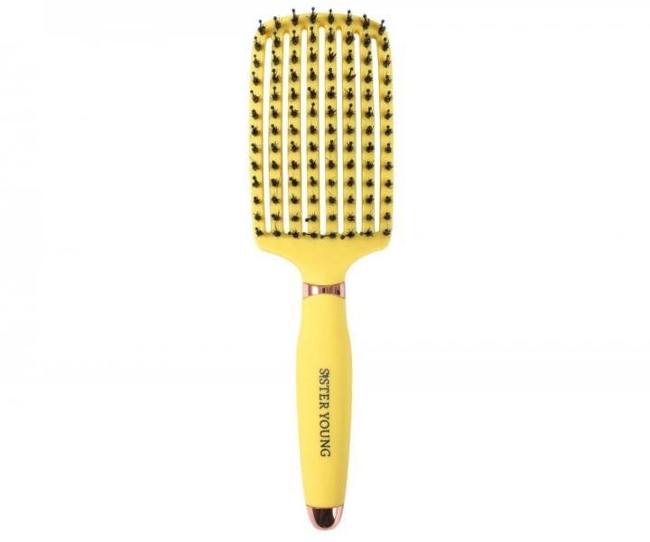 Szczotka do rozczesywania i suszenia w�os�w z w�osiem dzika i nylonowym Sister Young Ovia Hair Brush - ��ta