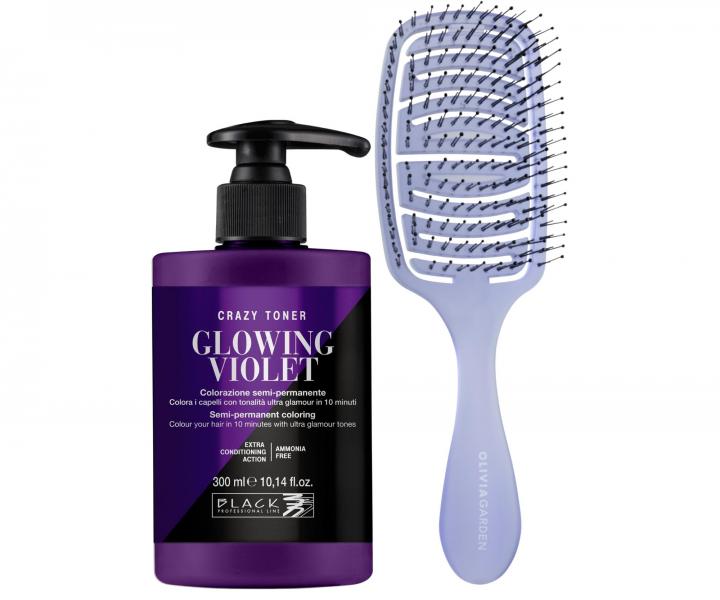 Toner koloryzujcy do wosw Black Professional Crazy Toner - Glowing Violet (fioletowy) + szczotka gratis