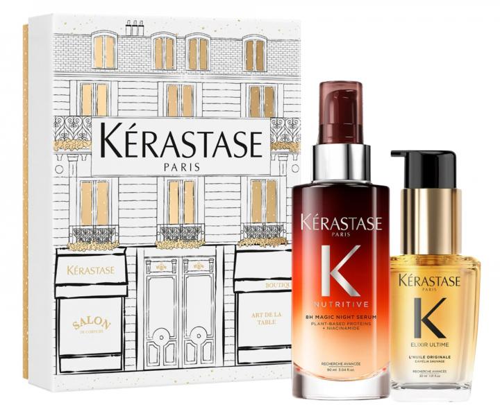 Zestaw upominkowy z olejkiem i serum na noc do wosw suchych Krastase Iconics