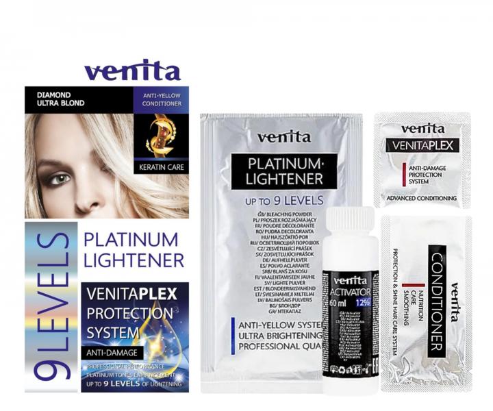 Platynowy rozja�niacz do w�os�w o 9 ton�w Venita Platinum Lightener 9 Levels Diamond Ultra Blond
