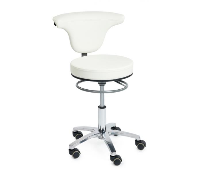 Taboret na kkach z oparciem Sibel Swivel - biay